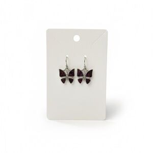 Silver and Purple Butterfly Earrings